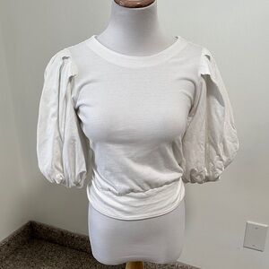 🟤 Express Tie Back Puff Sleeve T-Shirt